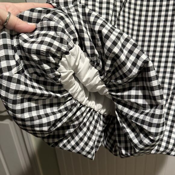 Emerson Lang Gingham Midi Skirt Bubble Hem Size XL - Picture 4 of 7